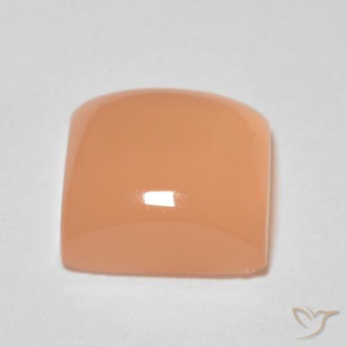 9,17 ctw natürlicher Pfirsich-orange Mondstein, Quadrat, Transparent