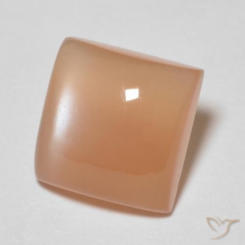 9,17 ctw natürlicher Cantaloupe-Orange Mondstein, Quadrat, Transparent