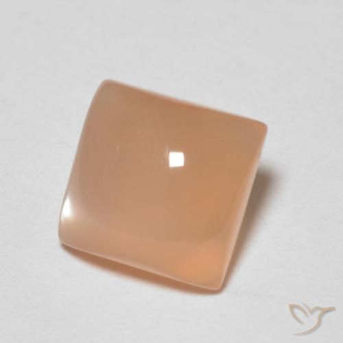 9,17 ctw natürlicher Cantaloupe-Orange Mondstein, Quadrat, Transparent