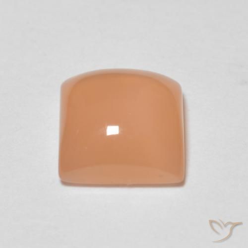 9,17 ctw natürlicher Cantaloupe-Orange Mondstein, Quadrat, Transparent