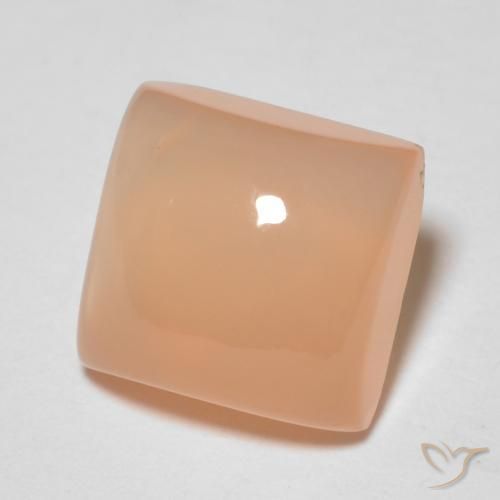 9,17 ctw natürlicher Cantaloupe-Orange Mondstein, Quadrat, Transparent