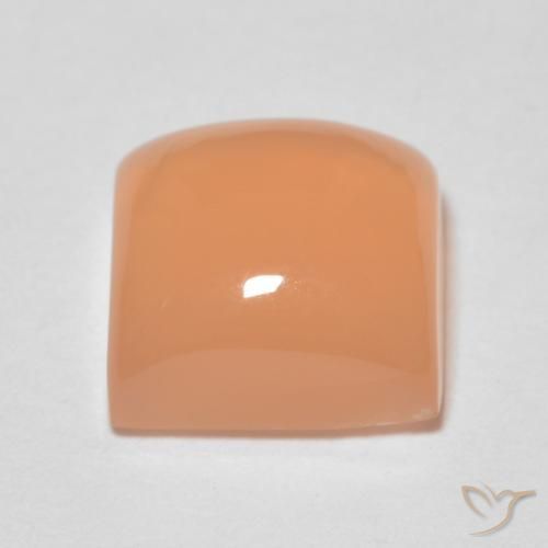 9,17 ctw natürlicher Cantaloupe-Orange Mondstein, Quadrat, Transparent