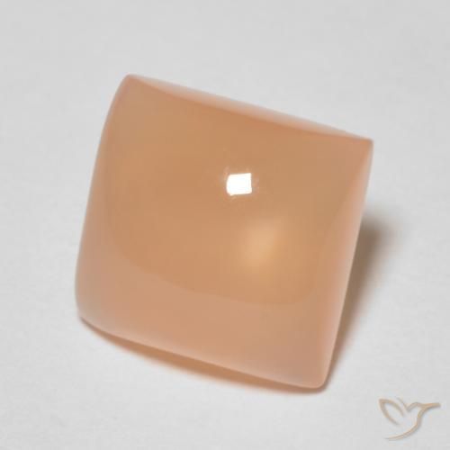 9,17 ctw natürlicher Cantaloupe-Orange Mondstein, Quadrat, Transparent
