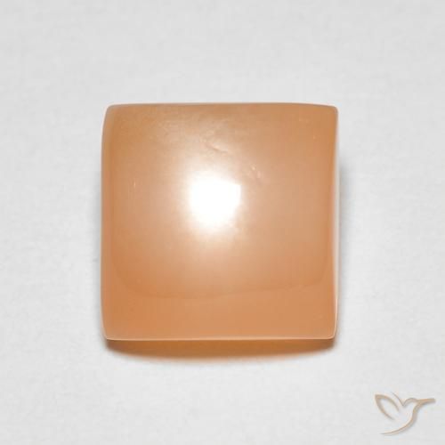2.22ct Natürlicher Medium Light-Orange Mondstein, Quadrat, Transparent