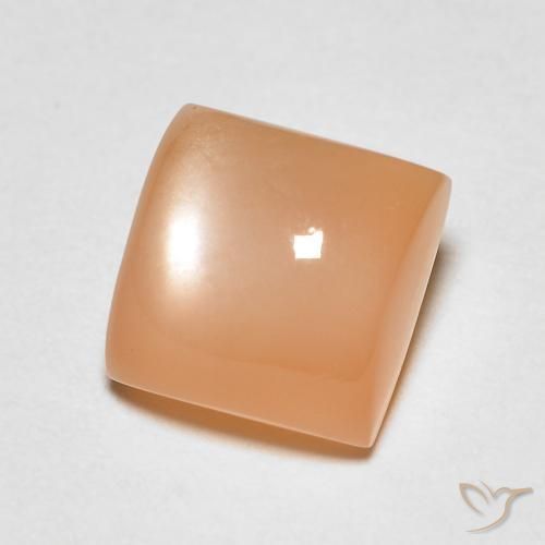 9,17 ctw natürlicher Medium Light-Orange Mondstein, Quadrat, Transparent
