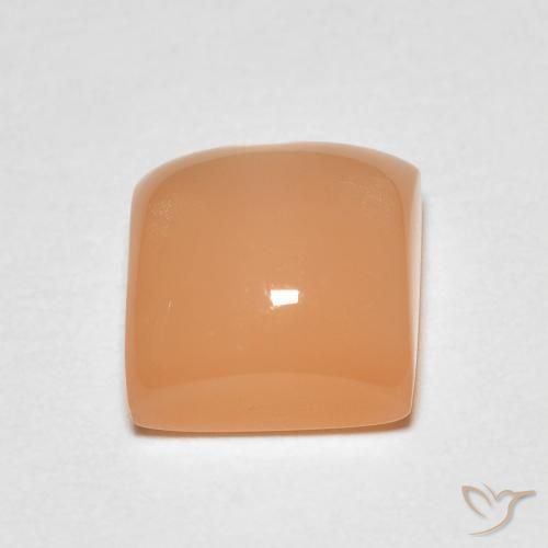 9,17 ctw natürlicher Medium Light-Orange Mondstein, Quadrat, Transparent