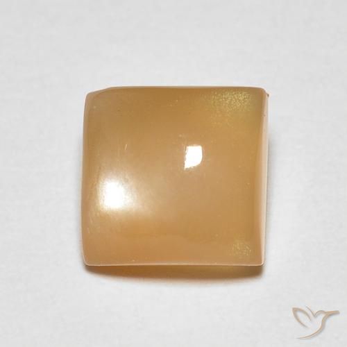 1.14ct Natürlicher orange-creme Mondstein, Quadrat, Transparent