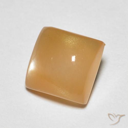 9,17 ctw natürlicher orange-creme Mondstein, Quadrat, Transparent