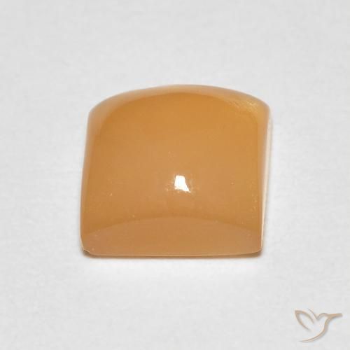 9,17 ctw natürlicher orange-creme Mondstein, Quadrat, Transparent
