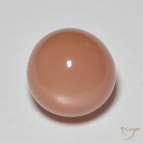5.35ct Natürlicher Helles rötliches Orange Mondstein, Runden, Lichtdurchlässig
