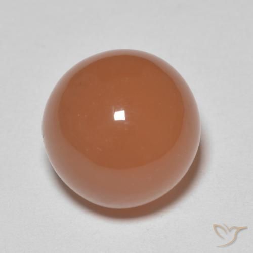 5.21ct Natürlicher rötlich-orange Mondstein, Runden, Lichtdurchlässig