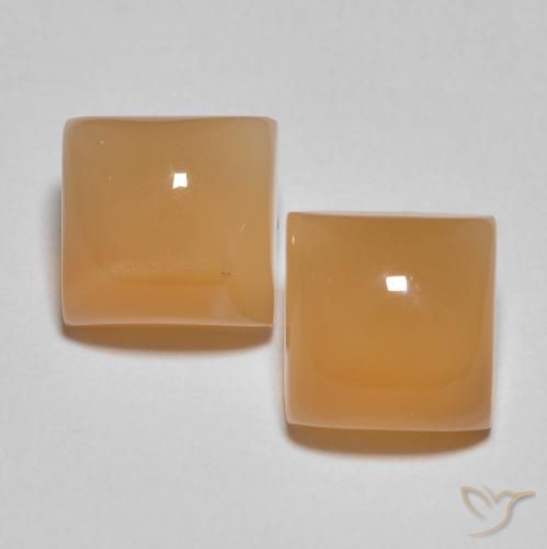 4.58ctw Natürlicher Medium Light-Orange Mondstein, Quadrat, Lichtdurchlässig