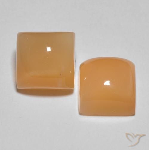 4.58 ct natürliche Medium Light-Orange Mondstein-Edelsteine, Quadrat, Lichtdurchlässig