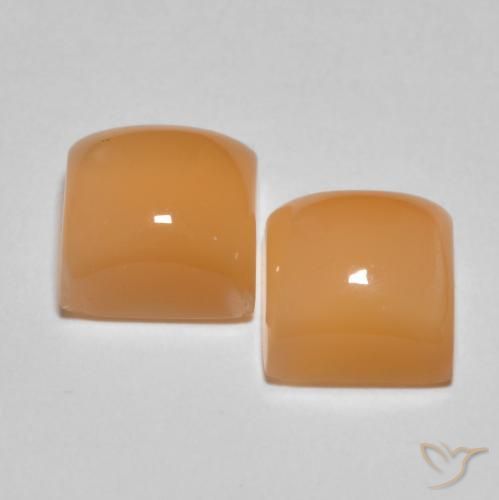 4.58 ct natürliche Medium Light-Orange Mondstein-Edelsteine, Quadrat, Lichtdurchlässig