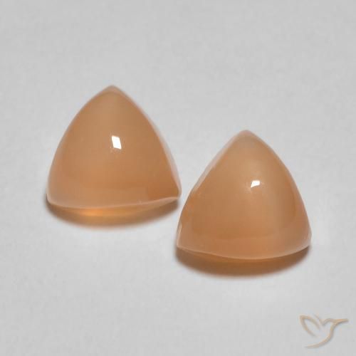 1.25ctw Natürlicher Cantaloupe-Orange Mondstein, Trillion, Lichtdurchlässig