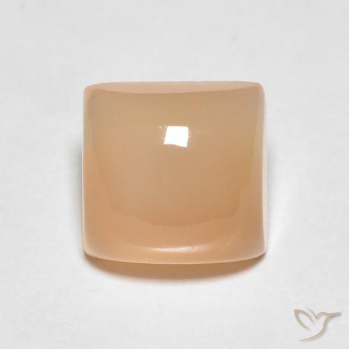 1.30ct Natürlicher Cantaloupe-Orange Mondstein, Quadrat, Lichtdurchlässig