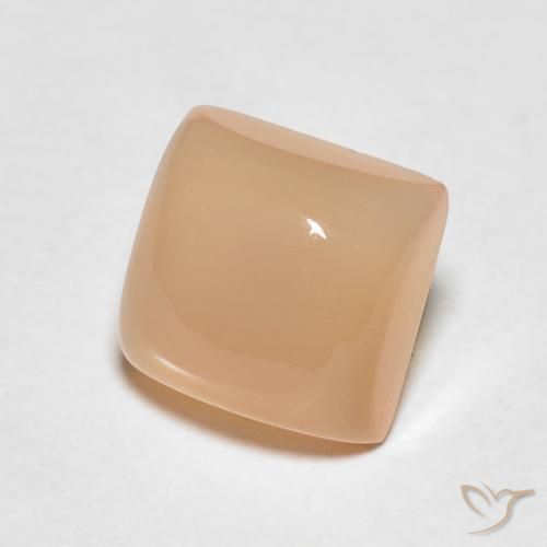 9,17 ctw natürlicher Cantaloupe-Orange Mondstein, Quadrat, Lichtdurchlässig