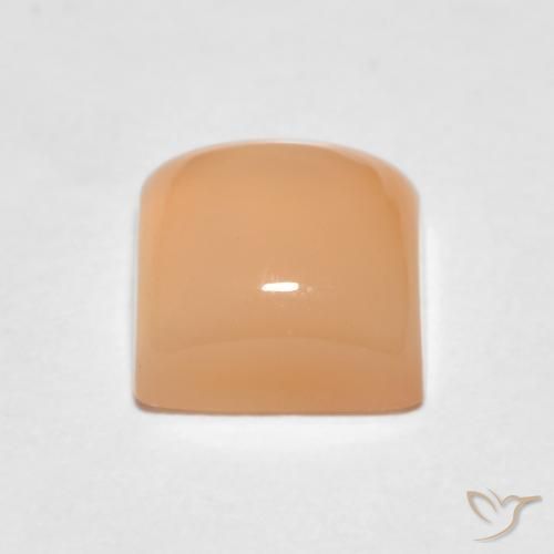 9,17 ctw natürlicher Cantaloupe-Orange Mondstein, Quadrat, Lichtdurchlässig