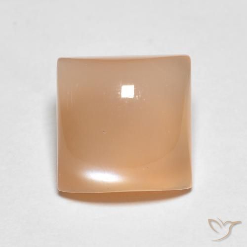 1.95ct Natürlicher Cantaloupe-Orange Mondstein, Quadrat, Lichtdurchlässig