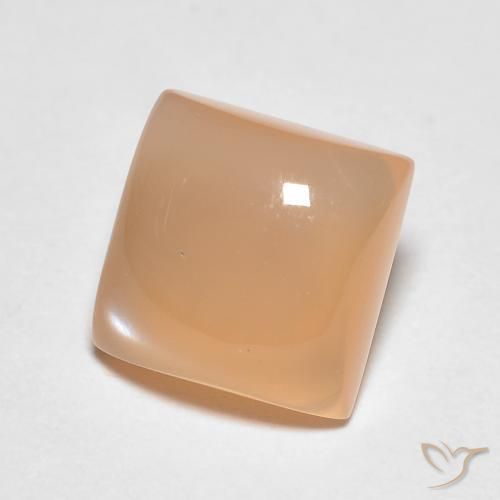 9,17 ctw natürlicher Cantaloupe-Orange Mondstein, Quadrat, Lichtdurchlässig