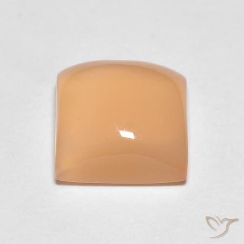 9,17 ctw natürlicher Cantaloupe-Orange Mondstein, Quadrat, Lichtdurchlässig