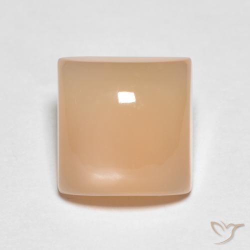 2.14ct Natürlicher Cantaloupe-Orange Mondstein, Quadrat, Lichtdurchlässig