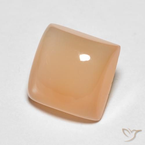 9,17 ctw natürlicher Cantaloupe-Orange Mondstein, Quadrat, Lichtdurchlässig