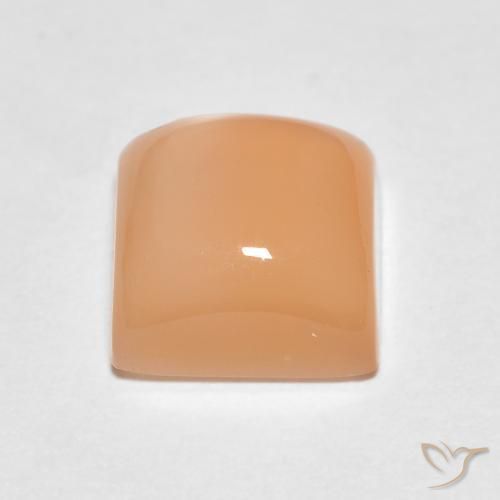9,17 ctw natürlicher Cantaloupe-Orange Mondstein, Quadrat, Lichtdurchlässig
