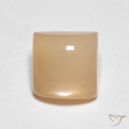 1.35ct Natürlicher Cantaloupe-Orange Mondstein, Quadrat, Lichtdurchlässig