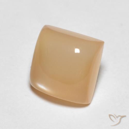 9,17 ctw natürlicher Cantaloupe-Orange Mondstein, Quadrat, Lichtdurchlässig