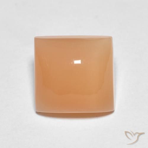 1.74ct Natürlicher Pfirsich-orange Mondstein, Quadrat, Lichtdurchlässig