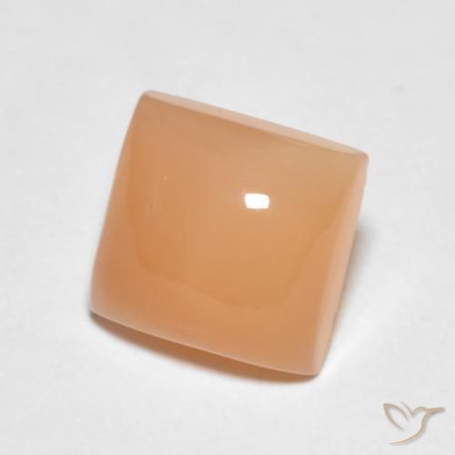 9,17 ctw natürlicher Pfirsich-orange Mondstein, Quadrat, Lichtdurchlässig