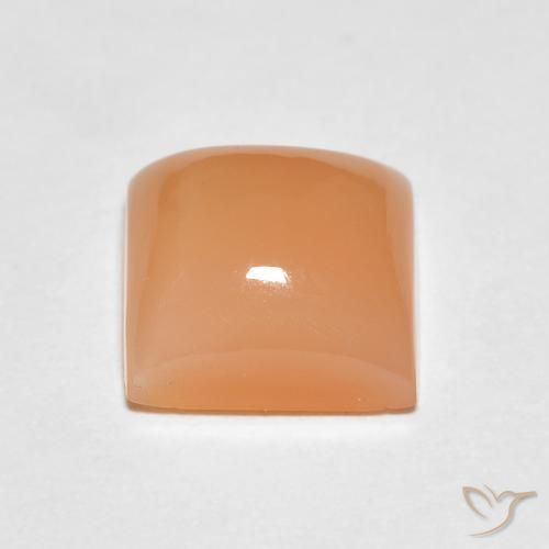 9,17 ctw natürlicher Pfirsich-orange Mondstein, Quadrat, Lichtdurchlässig