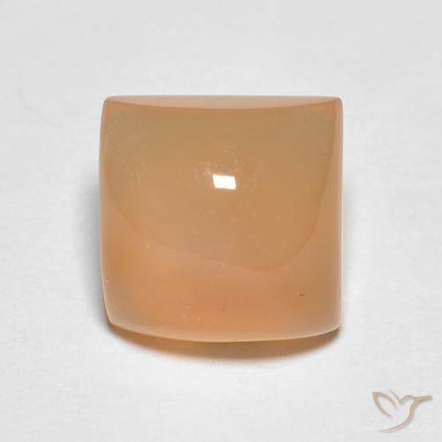 2.13ct Natürlicher Pfirsich-orange Mondstein, Quadrat, Lichtdurchlässig
