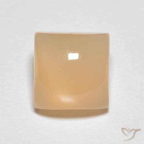 1.75ct Natürlicher Mittelorange Mondstein, Quadrat, Lichtdurchlässig