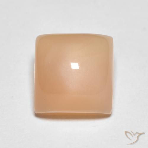 2.28ct Natürlicher Mittelorange Mondstein, Quadrat, Lichtdurchlässig