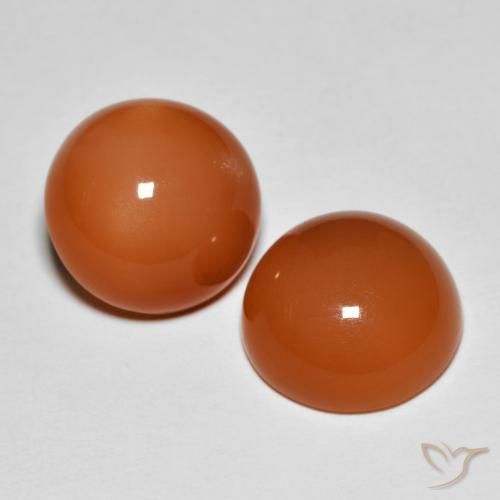 10.76 ct natürliche rötlich-orange Mondstein-Edelsteine, Runden, Lichtundurchlässig
