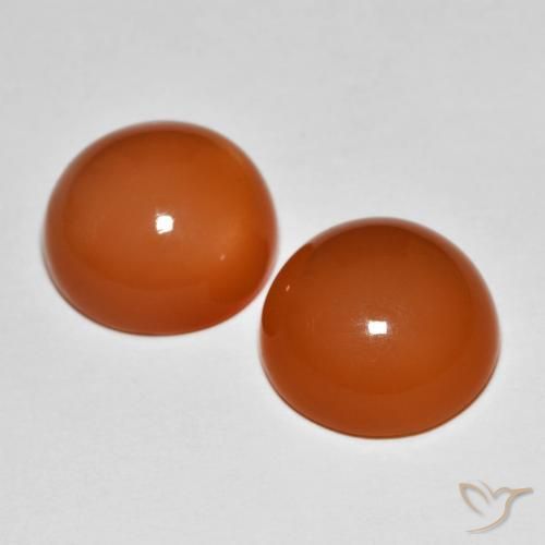 10.76 ct natürliche rötlich-orange Mondstein-Edelsteine, Runden, Lichtundurchlässig