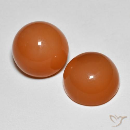 12.55 ct natürliche tieforange Mondstein-Edelsteine, Runden, Lichtdurchlässig