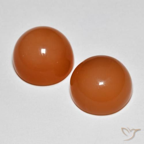 12.55 ct natürliche tieforange Mondstein-Edelsteine, Runden, Lichtdurchlässig