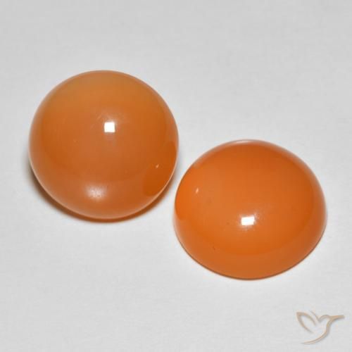 8.82 ct natürliche Warme Aprikosenorange Mondstein-Edelsteine, Runden, Lichtdurchlässig