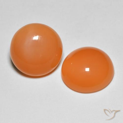 8.46 ct natürliche Mittelorange Mondstein-Edelsteine, Runden, Lichtdurchlässig