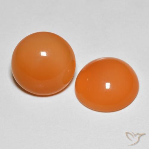 7.76 ct natürliche Warme Aprikosenorange Mondstein-Edelsteine, Rund Schliff, Lichtdurchlässig