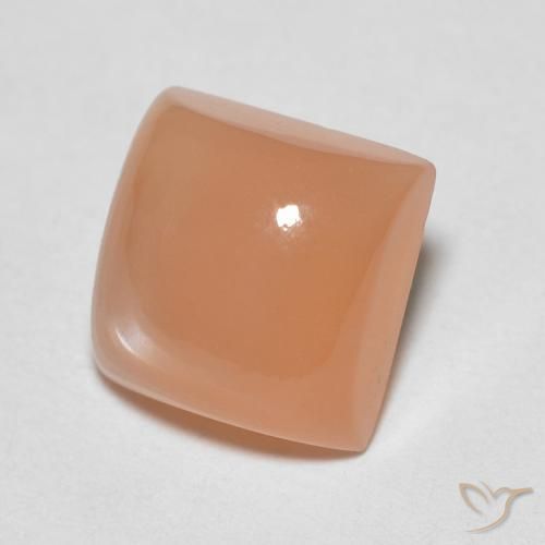 9,17 ctw natürlicher Cantaloupe-Orange Mondstein, Quadrat, Lichtdurchlässig
