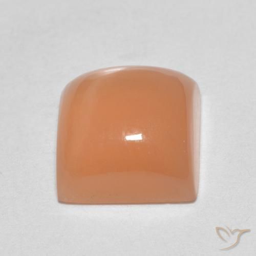9,17 ctw natürlicher Cantaloupe-Orange Mondstein, Quadrat, Lichtdurchlässig