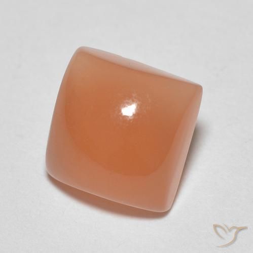 9,17 ctw natürlicher Pfirsich-orange Mondstein, Quadrat, Lichtdurchlässig