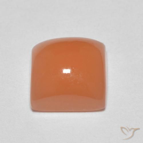 9,17 ctw natürlicher Pfirsich-orange Mondstein, Quadrat, Lichtdurchlässig