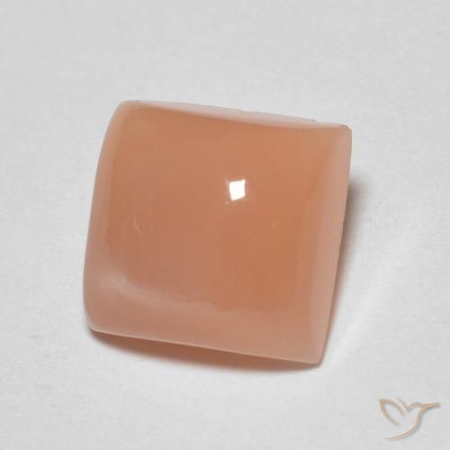 9,17 ctw natürlicher Helle Pfirsichorange Mondstein, Quadrat, Lichtdurchlässig
