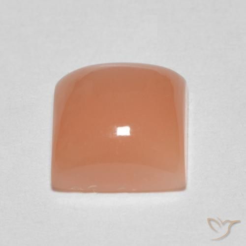 9,17 ctw natürlicher Helle Pfirsichorange Mondstein, Quadrat, Lichtdurchlässig