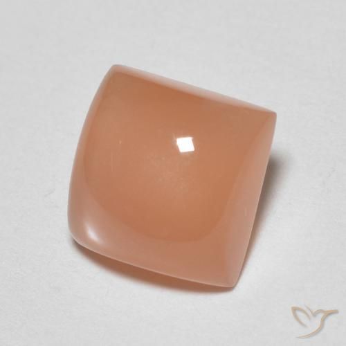 9,17 ctw natürlicher Pfirsich-orange Mondstein, Quadrat, Lichtdurchlässig